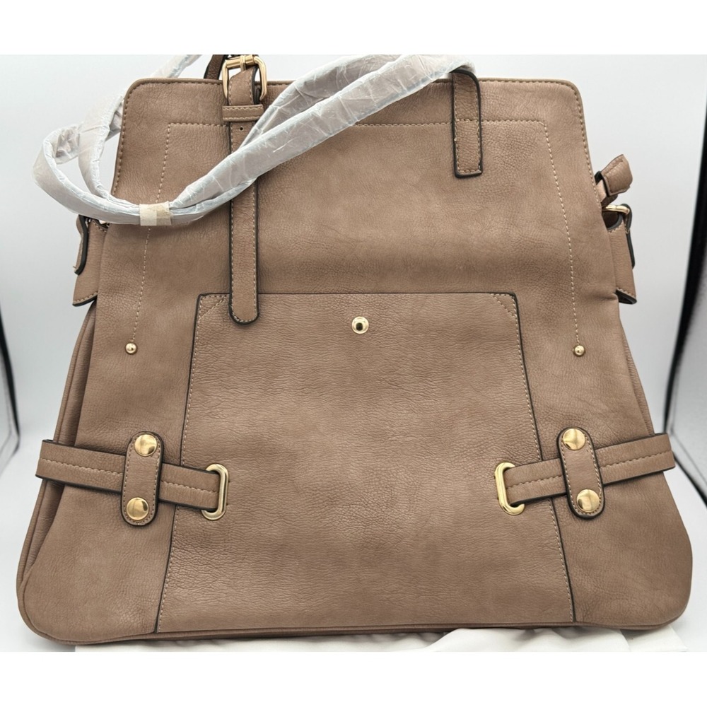 D&L Women's Handbag - Tan - ( 2) Zipper Compartments - Brand New With Tags